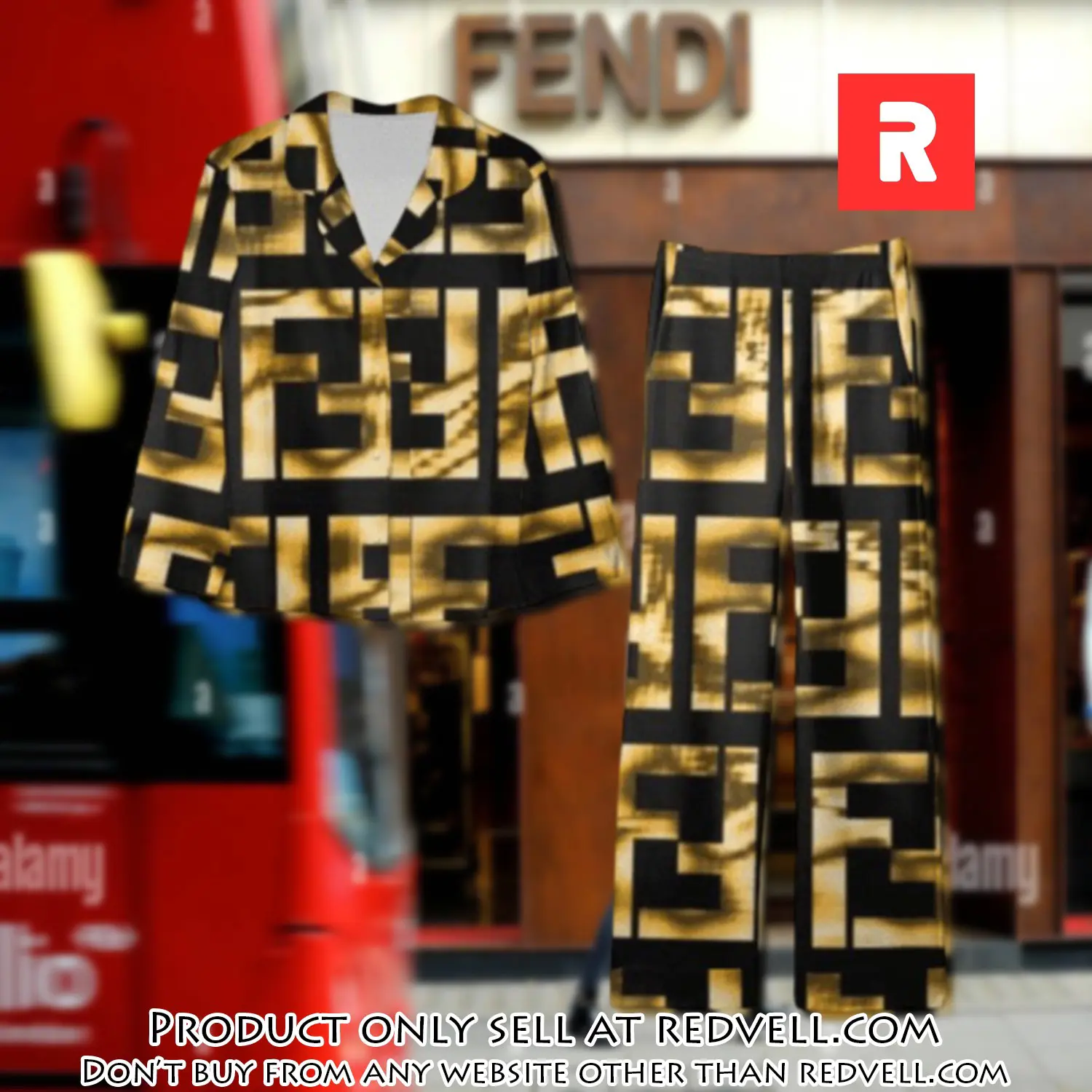 Trending luxury fendi satin pajama set pjs1048 rv5549236